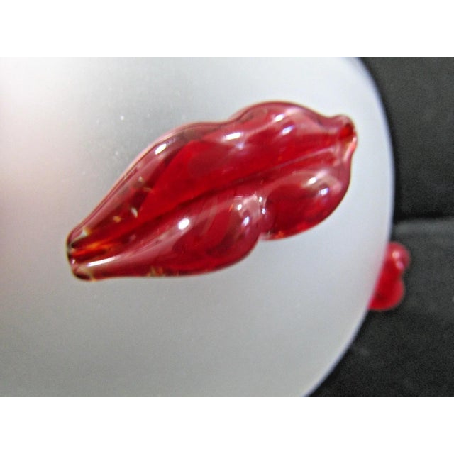Borowski Satin Finish Lips Studio Glass Bowl Signed to Base For Sale In Miami - Image 6 of 9