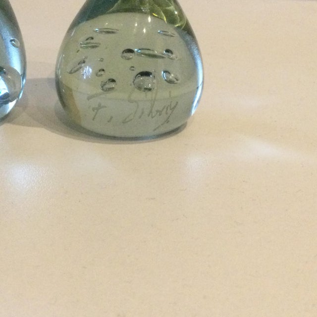 Mushroom sculptures in blown glass and pâte de verre. Entirely handmade and signed by the artist. The base is made of...