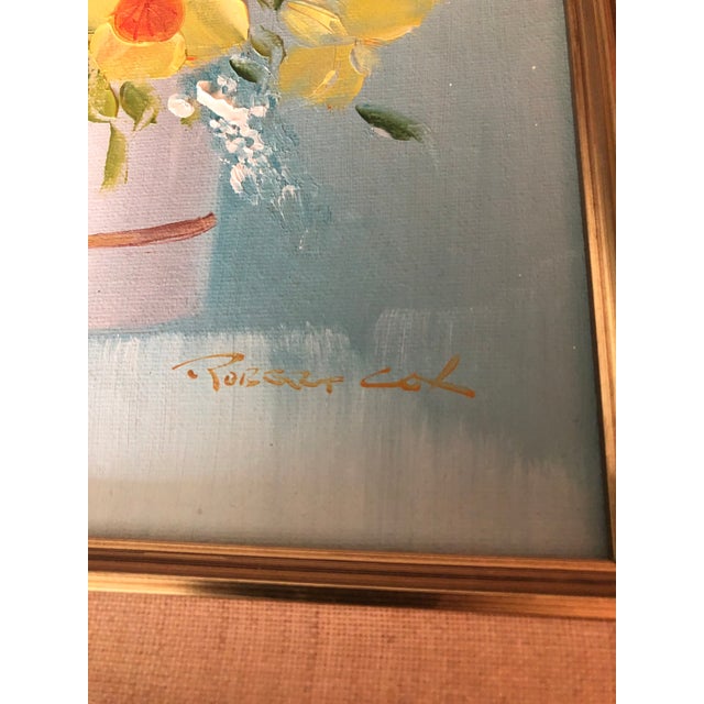 Impressionist 1960s Robert Cox Yellow Floral Impressionist Oil Painting, Framed For Sale - Image 3 of 10