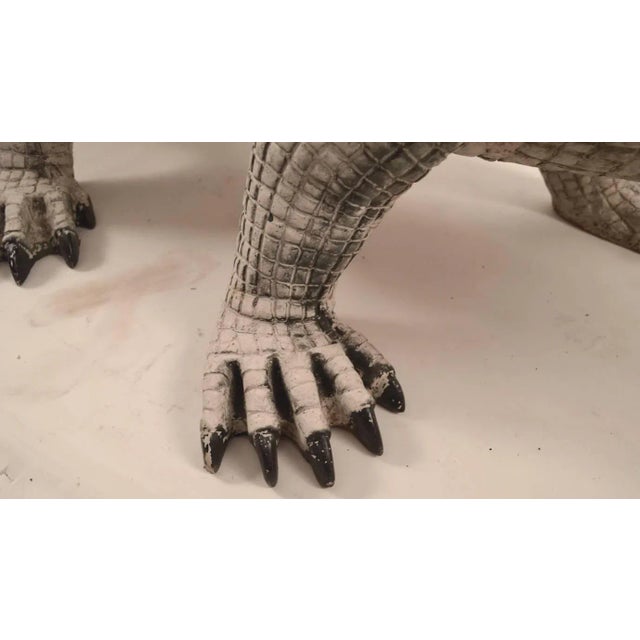Fiberglass Crocodile in White Paint Surface For Sale - Image 9 of 10