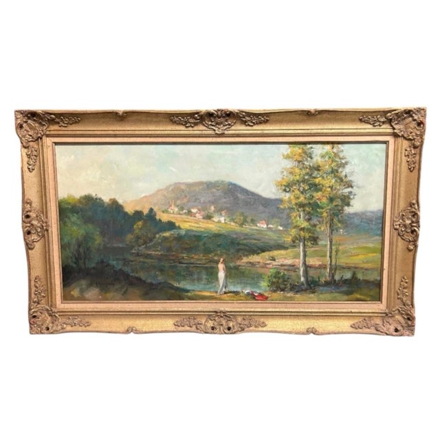 Immerse yourself in the timeless beauty of this classic landscape composition, featuring a serene countryside scene...