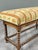 Antique Turned Wood Bench with Floral Tapestry Seat For Sale - Image 5 of 8