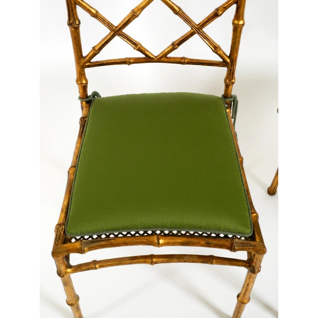 Regency Metal Chairs in Faux Bamboo with Golden Surface, 1970s, Set of 2 For Sale - Image 10 of 18