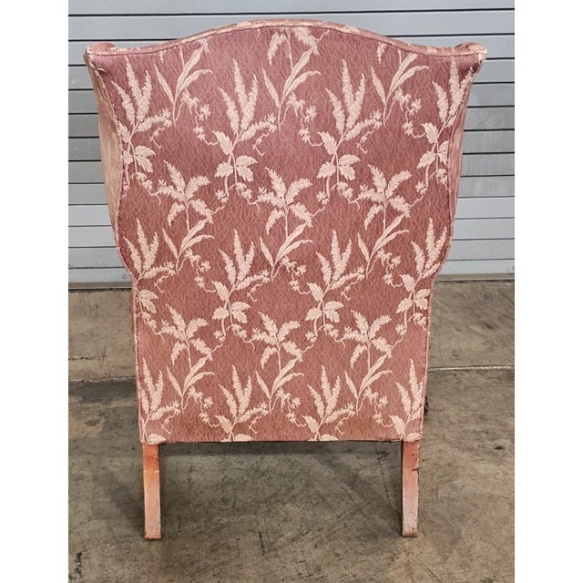 Early 20th Century Late 20th Century Watkins Brothers Chippendale Mahogany Wing Chair Ball & Claw Feet Connecticut Made For Sale - Image 5 of 7