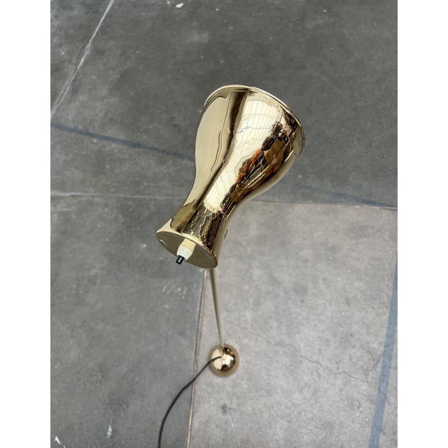 Mid-Century Swiss Brass Minimalist Floor Lamp by Dieter Schulz for Wohnbedarf Ag, 1950s For Sale - Image 11 of 18