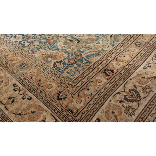 Persian Fine Antique Persian Mashad Handmade Wool Rug For Sale - Image 3 of 10