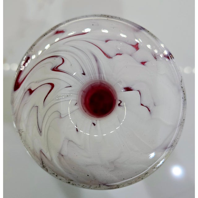 1980s Vintage Mtarfa Cranberry Art Glass Decanter With Stopper, Hand-Blown in Malta For Sale - Image 5 of 7