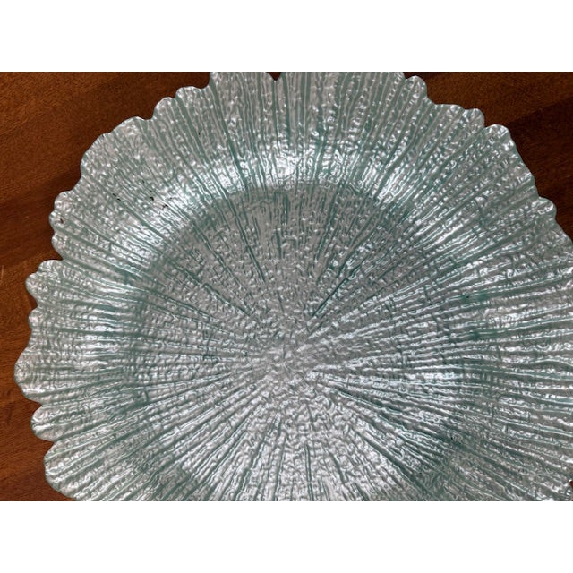 Late 20th Century Late 20th Century Reef Glass Chargers in Seafoam/Aqua Color - Set of 6 For Sale - Image 5 of 8