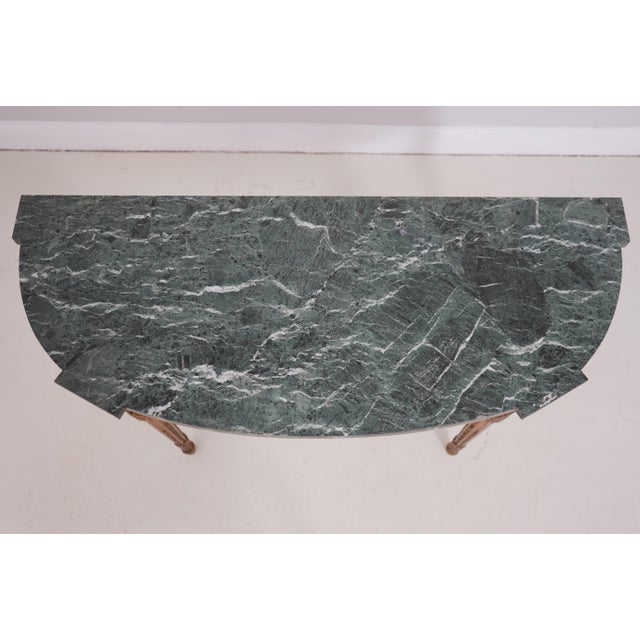 French French Louis XVI Style Gold Finish Marble Top Console Table For Sale - Image 3 of 13