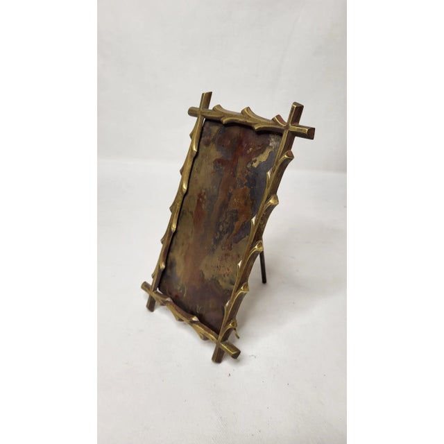 Art nouveau bronze photo frame / frame decorated with branches. Frame dimensions 14*23 cm. Photo dimensions 9.8*19 cm.