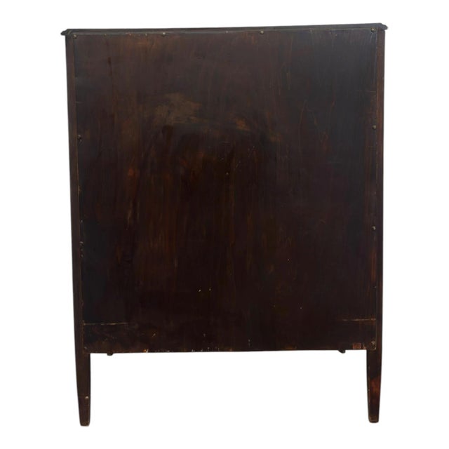 Vintage Traditional Burl Wood Tallboy Dresser With Floral Inlay and Pattern-Lined Drawers. For Sale - Image 10 of 13