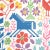 Folk Art Schumacher Lupita Wallpaper in Vibrant Multi For Sale - Image 3 of 4
