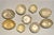 MCM Gump’s capiz bowls and scalloped shell dishes, 9-piece set—iridescent shell finishes with elegant, scalloped edges and...