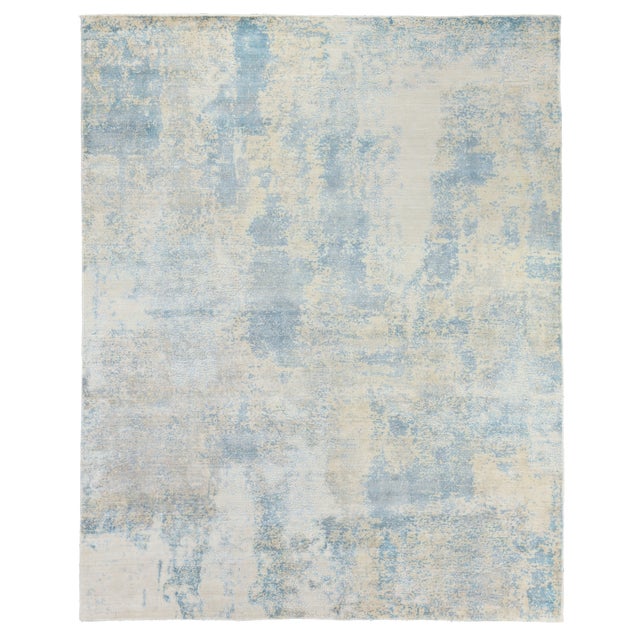 Beige Bruges Beige/Green Hand loom Bamboo/Silk Area Rug - 8'x10' For Sale - Image 8 of 8