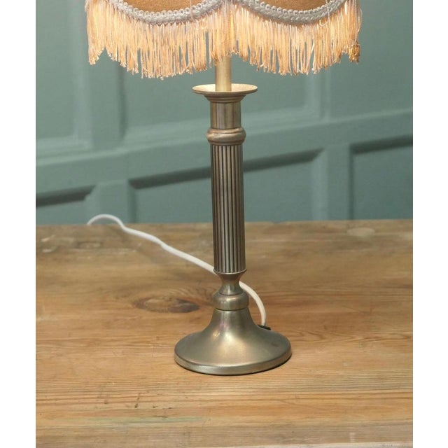 1930s Art Deco Brass Column Bedside Lamps, 1930, Set of 2 For Sale - Image 5 of 8