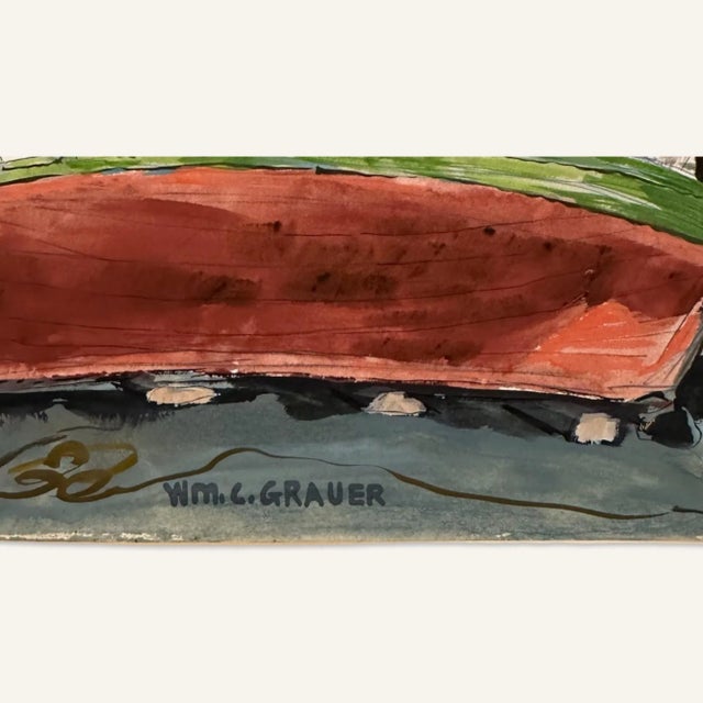 William C. Grauer (1895-1985) Untitled (Mexican Fishing Village) ink and watercolor on paper. William Grauer, born in...