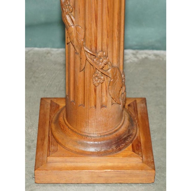 Antique English Carved Oak Vine Pedestal For Sale - Image 11 of 14
