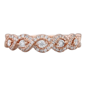 0.33ctw Diamond Stackable Ring 14k Rose Gold Size 6 Wedding Band