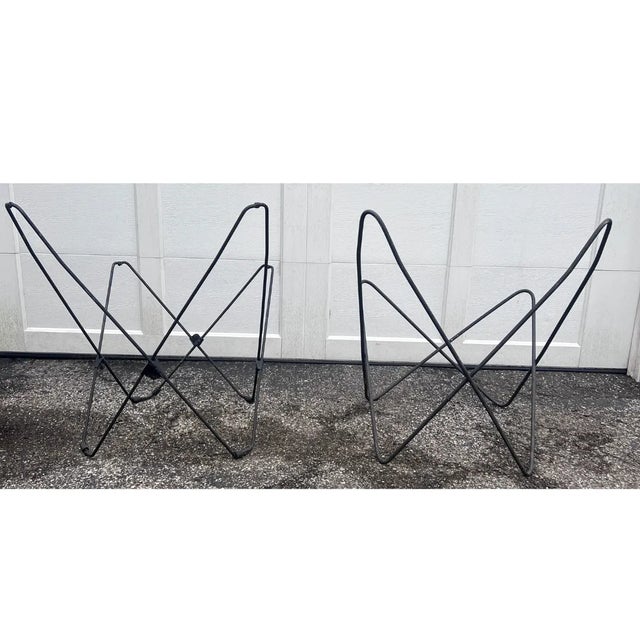 Metal Mid 20th Century Mid-Century Wrought Iron Knoll-Style Butterfly Chairs - A Pair For Sale - Image 7 of 11