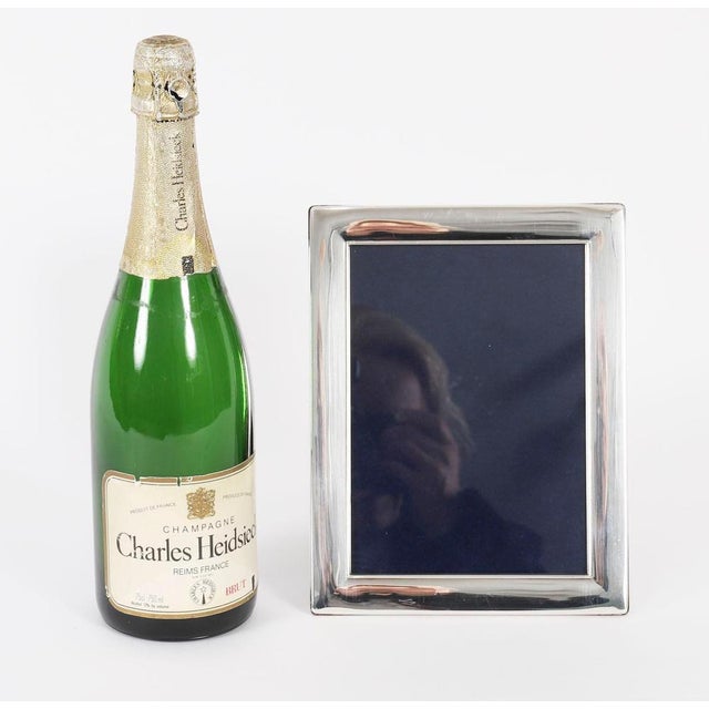 Vintage Rectangular Sterling Silver Portrait Photo Frame attributed to Carrs, 20th Century For Sale - Image 9 of 10