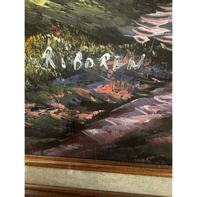 Stunning Original Oil Painting on Canvas – Framed Mountain Waterfall Landscape Bring timeless beauty into your home with...