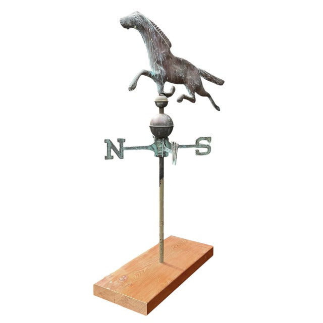 Farmhouse Early 20th Century American Copper Thoroughbred Horse Weathervane For Sale - Image 3 of 16