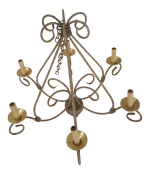 Chandelier With 6 Electric Candle Holders