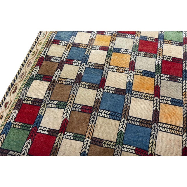 Hand-Knotted Gabbeh Nomadic Rug For Sale - Image 5 of 11