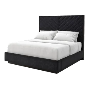 Black Upholstered Queen Bed