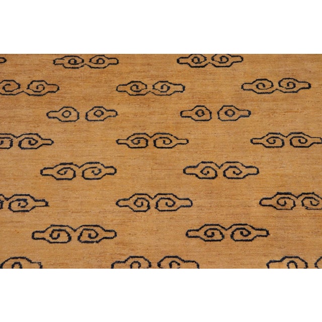 1980s 1980s 1980s Contemporary Gabbeh Tan/Blue Wool Rug - 7'10" X 9'2" For Sale - Image 5 of 10