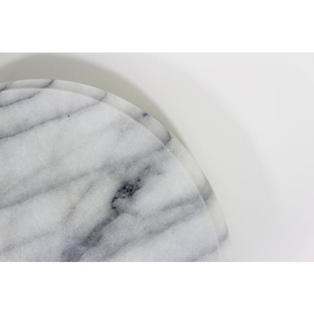 Stone Vintage Italian Carrera Marble Lazy Susan For Sale - Image 7 of 8