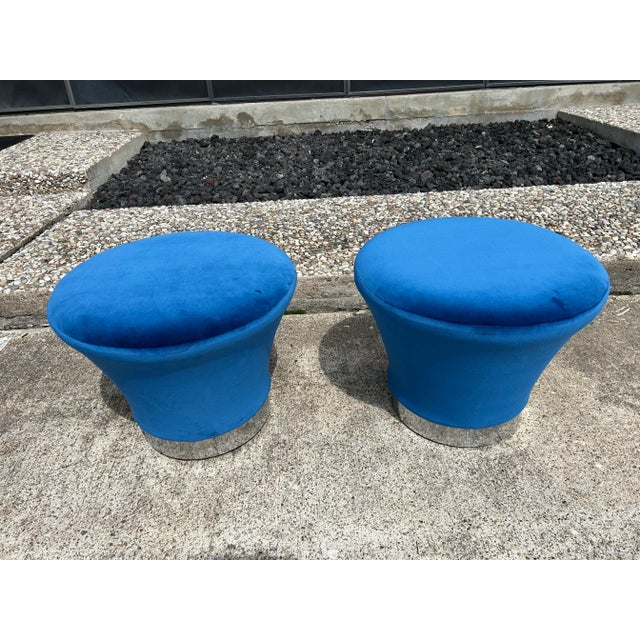 Pair of Pierre Paulin Attributed Mushroom Ottomans For Sale In Houston - Image 6 of 8