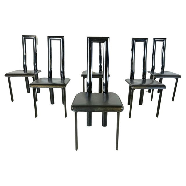 Italian Regia Dining Chairs attributed to Antonello Mosca for Ycami, 1980s, Set of 6 For Sale - Image 12 of 12