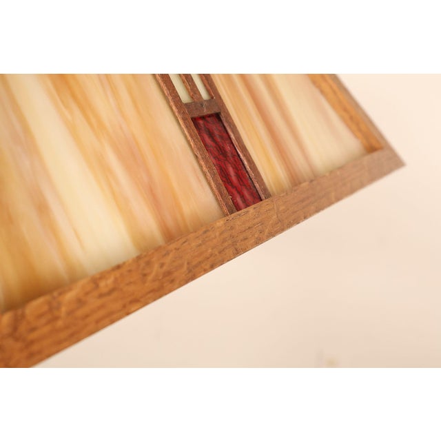 Ppl Fine Woodworking Mission Oak and Stained Glass Floor Lamp For Sale - Image 12 of 18