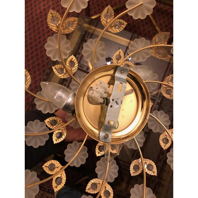 Ernst Palme Large Mid-Century Ceiling Lamp in Murano Glass with Floral Pattern by Ernst Palme, Germany, 1970s For Sale - Image 4 of 12