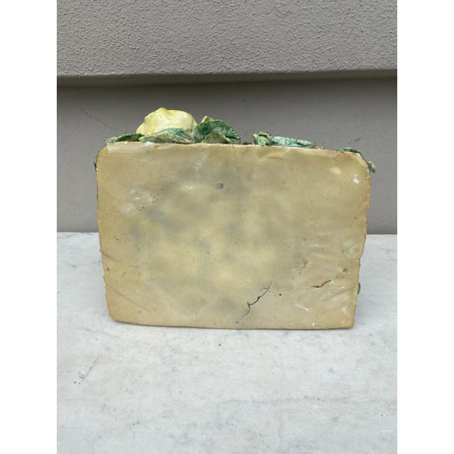 Late 19th Century French Majolica Rose & Daisy Sconce For Sale In Austin - Image 6 of 9