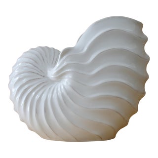 White Nautilus Seashell Vase For Sale
