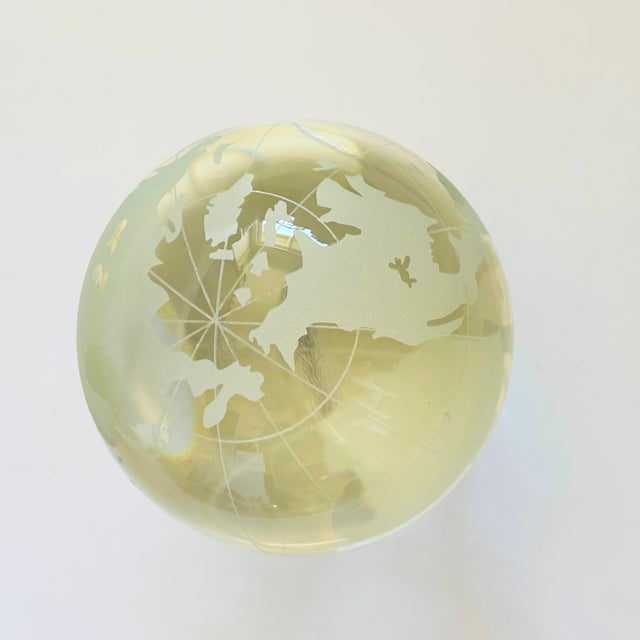 Glass Vintage Crystal Globe on Stand For Sale - Image 7 of 12