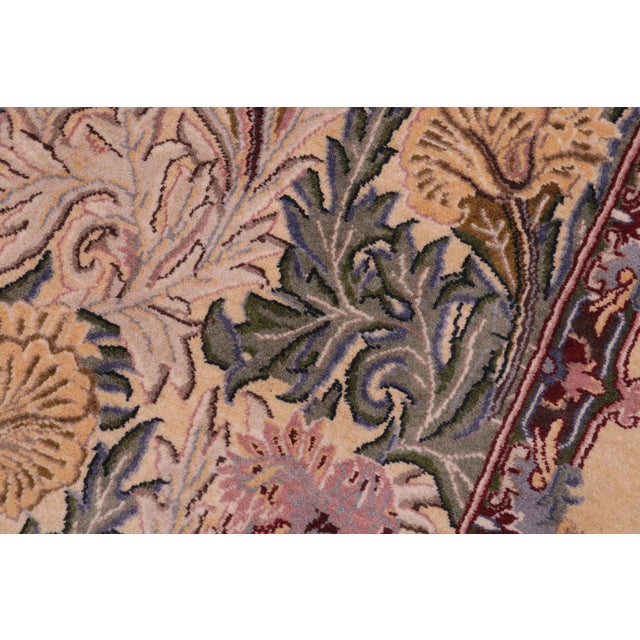 1990s Floral 1990's Pak-Persian Gold/Gold Wool Rug - 2'1'' X 4'4'' For Sale - Image 5 of 9