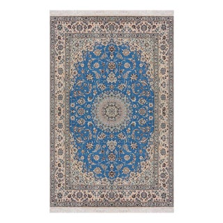 Hand-Knotted Wool and Silk Nain Rug from Habibian For Sale