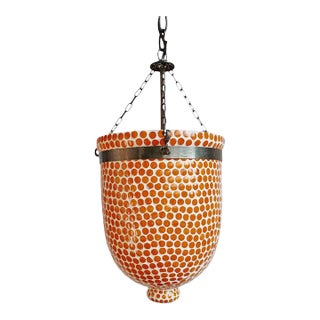 Orange Mosaic Bucket Pendant Light Small For Sale