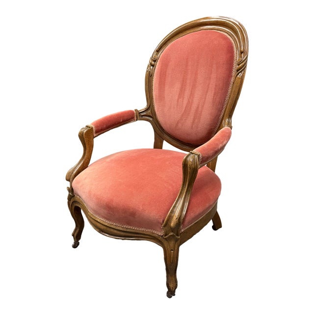 Victorian Rococo Revival Armchair, Early 20th Century For Sale