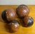 Late 20th Century Brass Studded Leather Clad Wood Decorative Balls Spheres Orbs- Set of 4 For Sale - Image 4 of 11