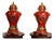 Pair of Chinese Cloisonné Vases | Red Ground Dragon & Phoenix Motif With Stands For Sale