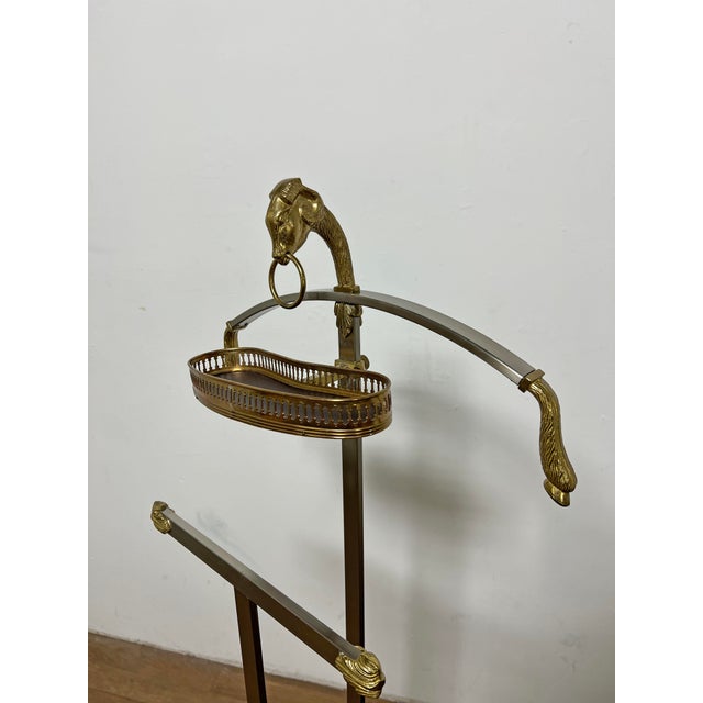 Maison Jansen C. 1960s Italian Mixed Metal Valet Stand With Horse and Hooves Motif For Sale - Image 4 of 9