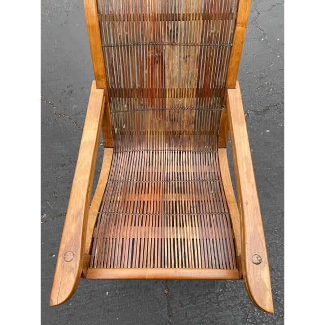 Mid 20th Century Vintage Split Reed Colonial Plantation Lounge Chair ...