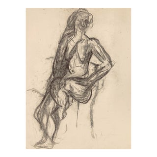 Richard Snyder Seated Female Nude Drawing For Sale