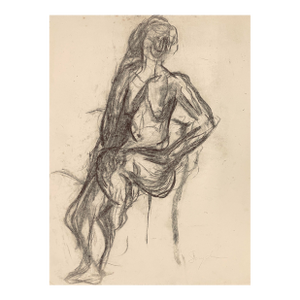 Richard Snyder Seated Female Nude Drawing