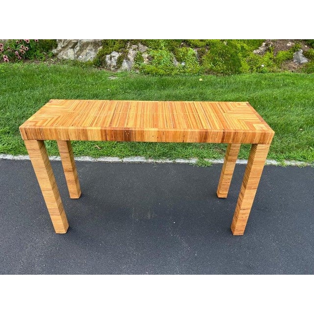 Billy Baldwin Style Wrapped Wicker Console Table . Perfect for that coastal home. Would also look good with a pair of...