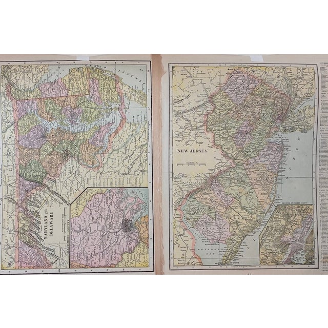 Antique Late 19th Early 20th Century "Pennsylvania" Color Atlas Map c.1910 For Sale - Image 9 of 15